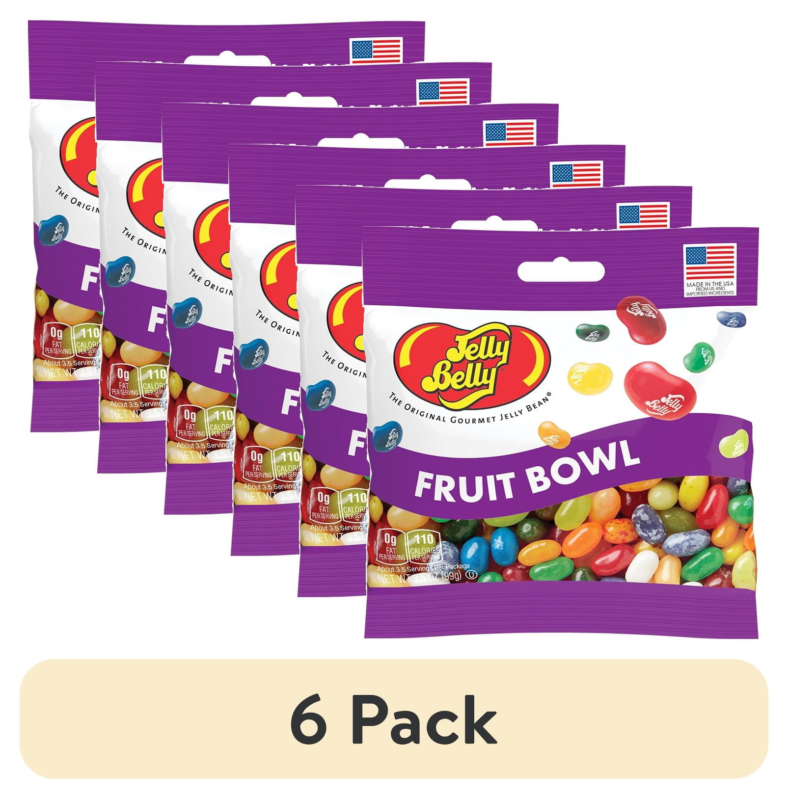 (6 pack) Jelly Belly Fruit Bowl Jelly Beans - 3.5 oz Grab & Go® Bag ...