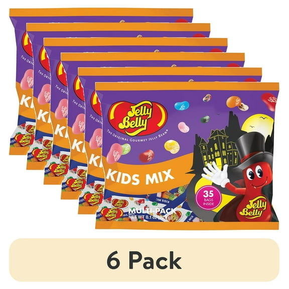 (6 pack) Jelly Belly Halloween 8.1 oz Fun Pack - 35-Count Pack of .35 oz Bags