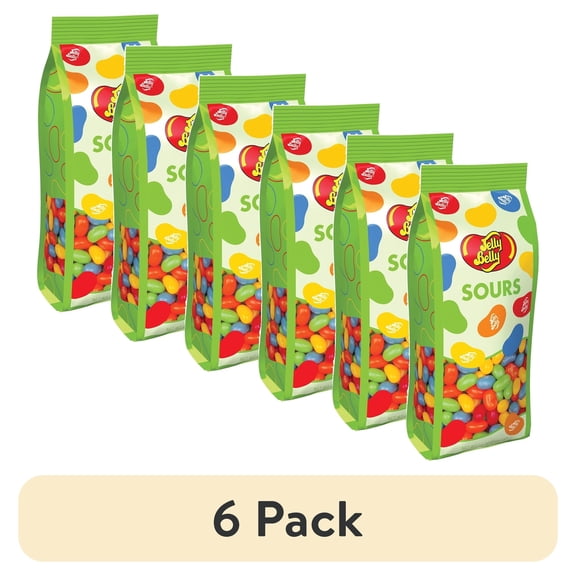 (6 pack) Jelly Belly Sours Jelly Beans - Mix of 5 Sour Fruit Flavors, 7.5 Ounce Gift Bag