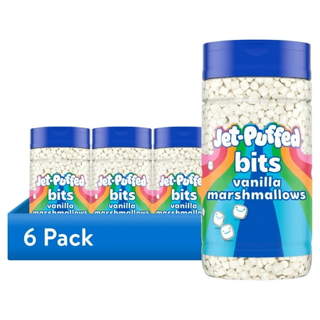 (6 pack) Jet-Puffed Vanilla Marshmallow Bits, 3 oz Shaker, No Allergen-Free Claims Apply