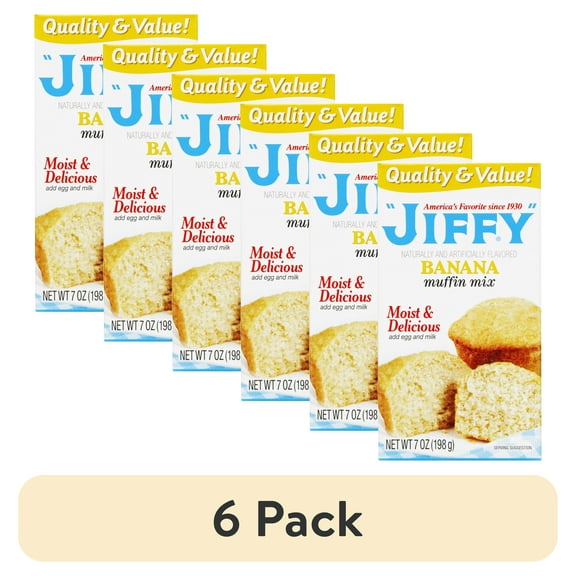 (6 pack) "JIFFY" Banana Muffin Mix, 7 oz Box