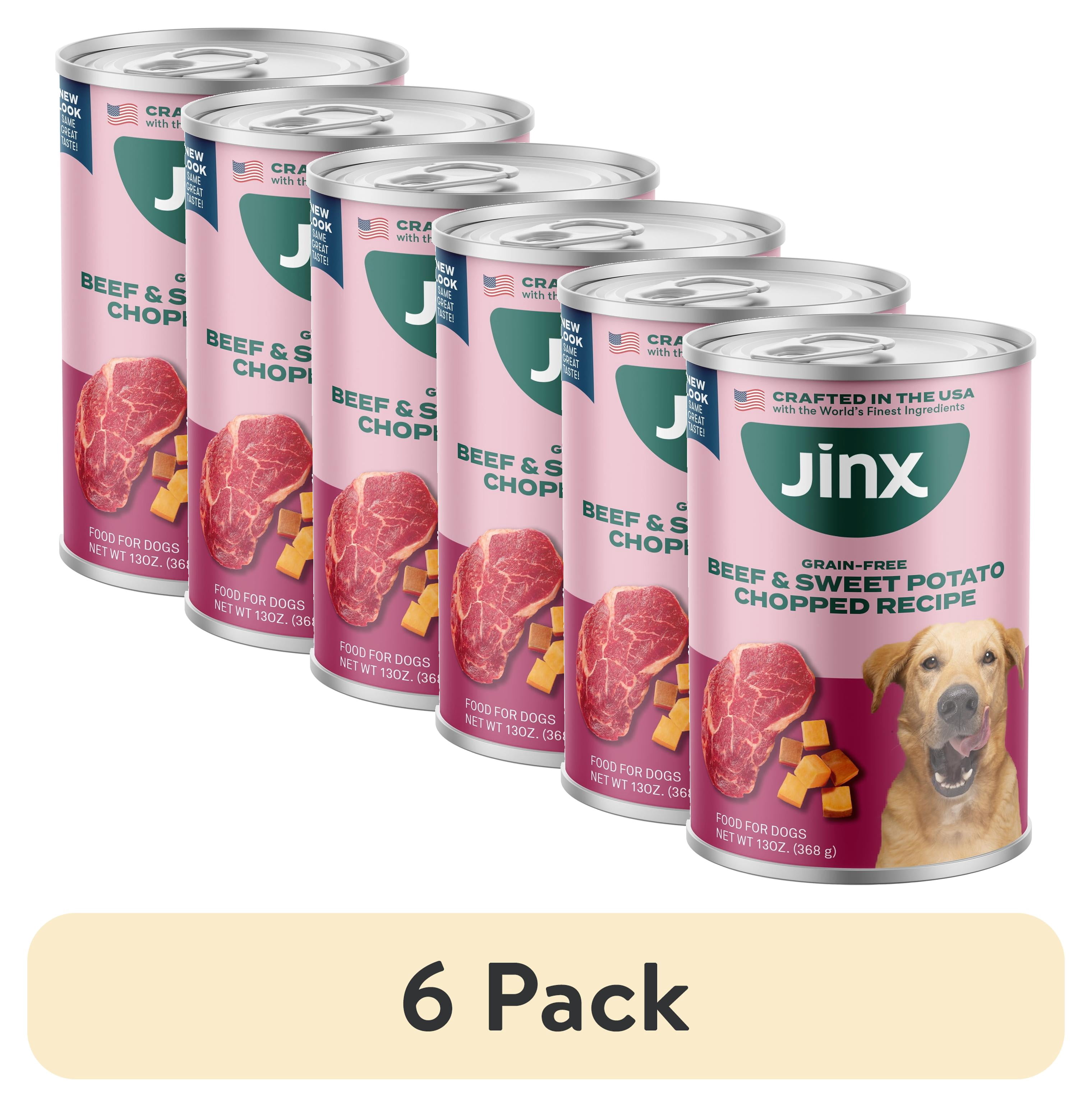 Jinx Chopped Beef Recipe Natural Wet Dog Food, Grain-Free, 13 oz