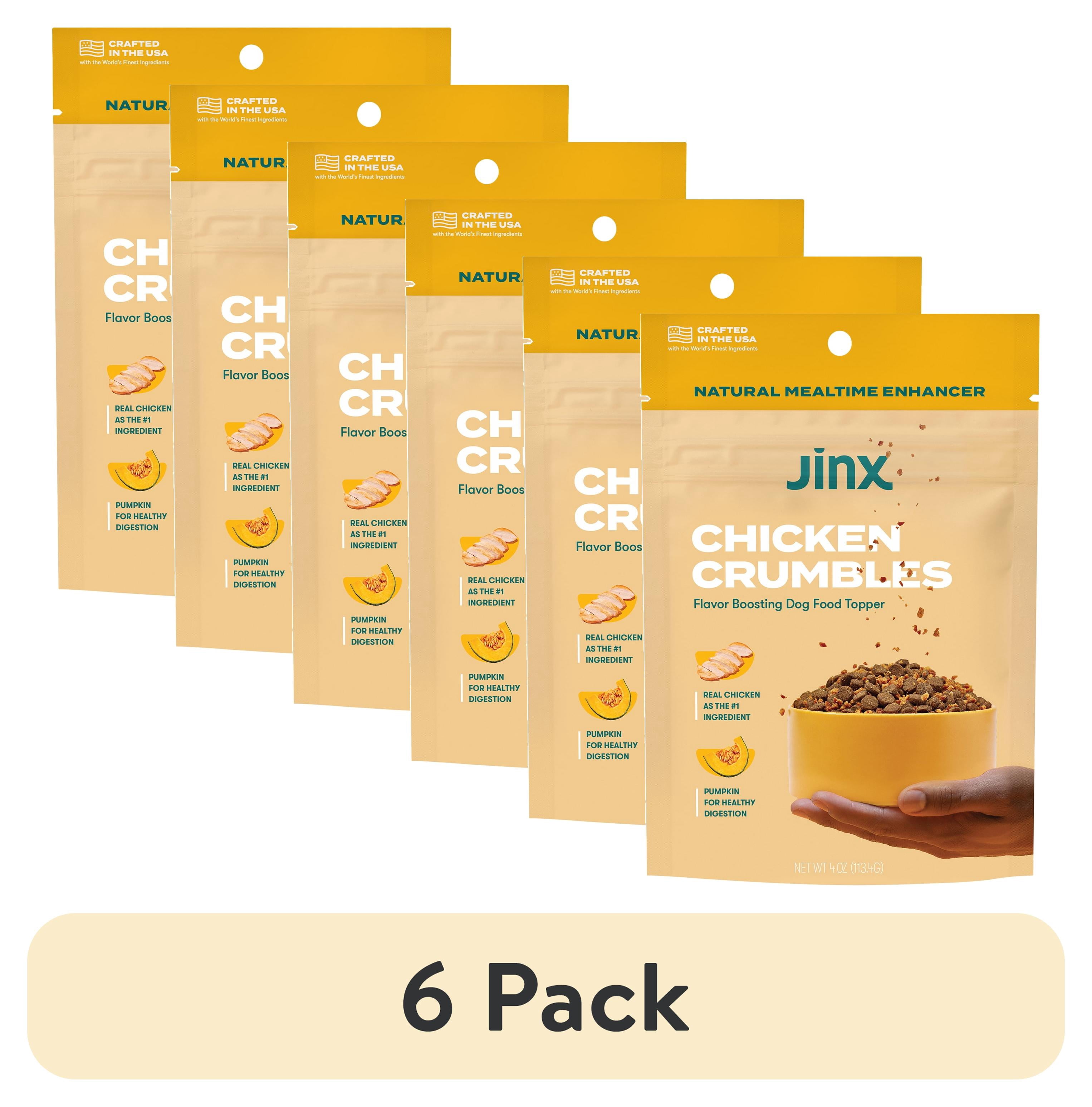 (6 pack) Jinx Crumbles Chicken Recipe Flavor-Boosting Natural Dog Food Topper, 4 oz Bag