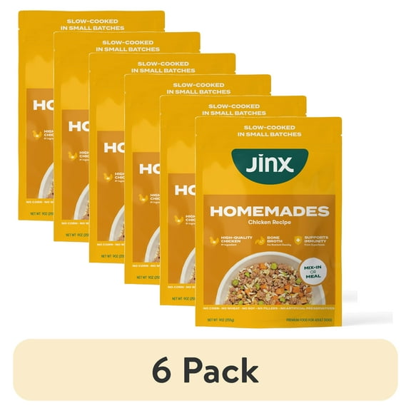 (6 pack) Jinx Homemades Chicken Recipe Wet Natural Dog Food, Whole Grain, 9 oz. Pouch
