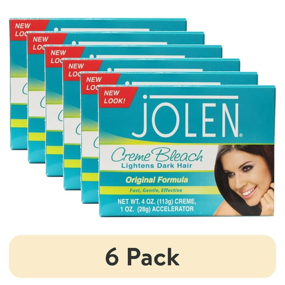 (6 pack) Jolen Creme Bleach Original Lighten Dark Hair 4oz Each