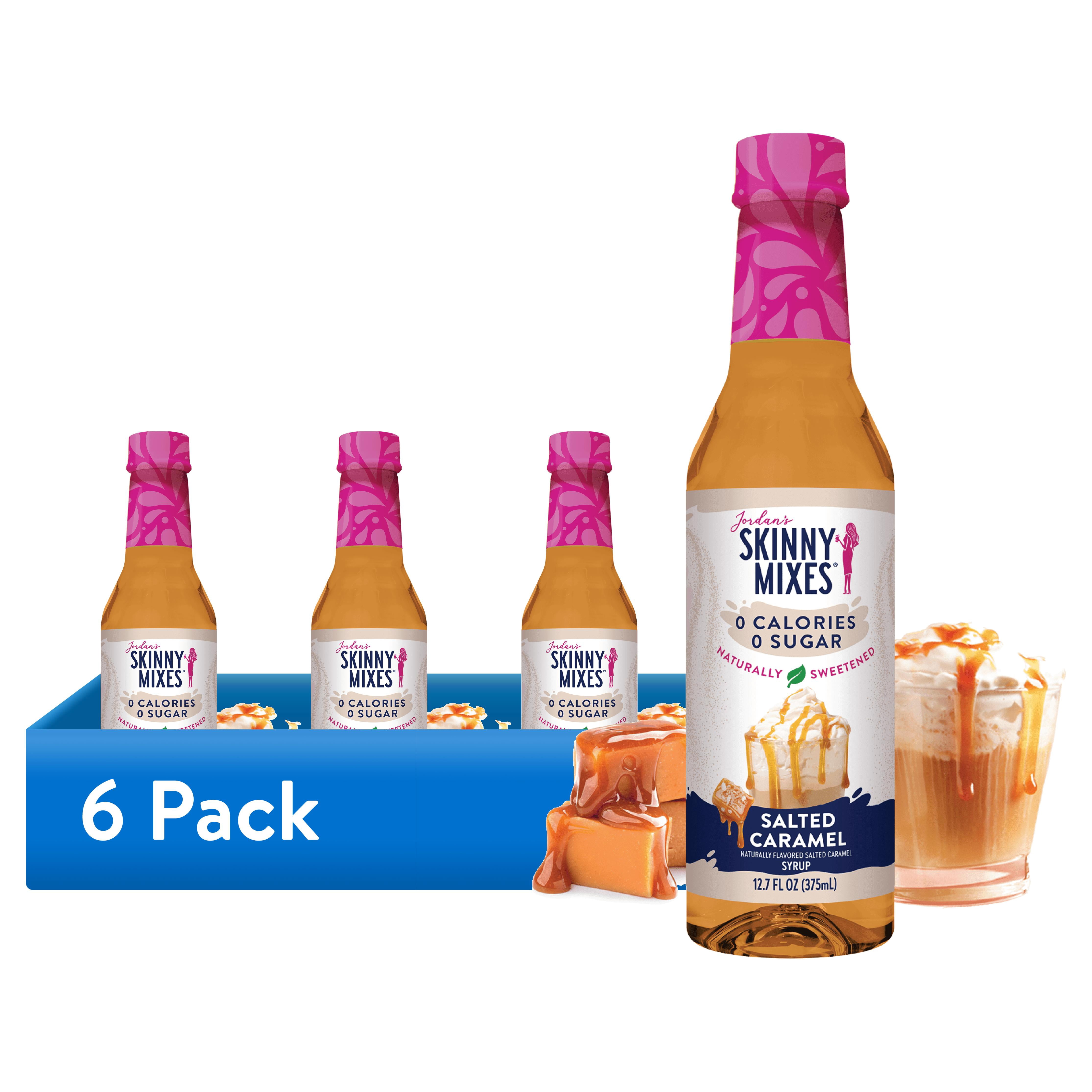 (6 pack) Jordan's Skinny Mixes Naturally Sweetened Salted Caramel Syrup, 375 mL
