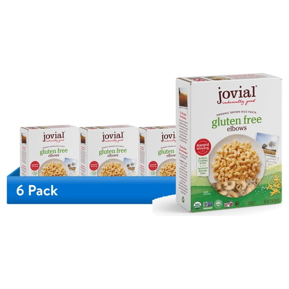 (6 pack) Jovial 100% Organic Gluten Free Brown Rice Elbows, 12 oz