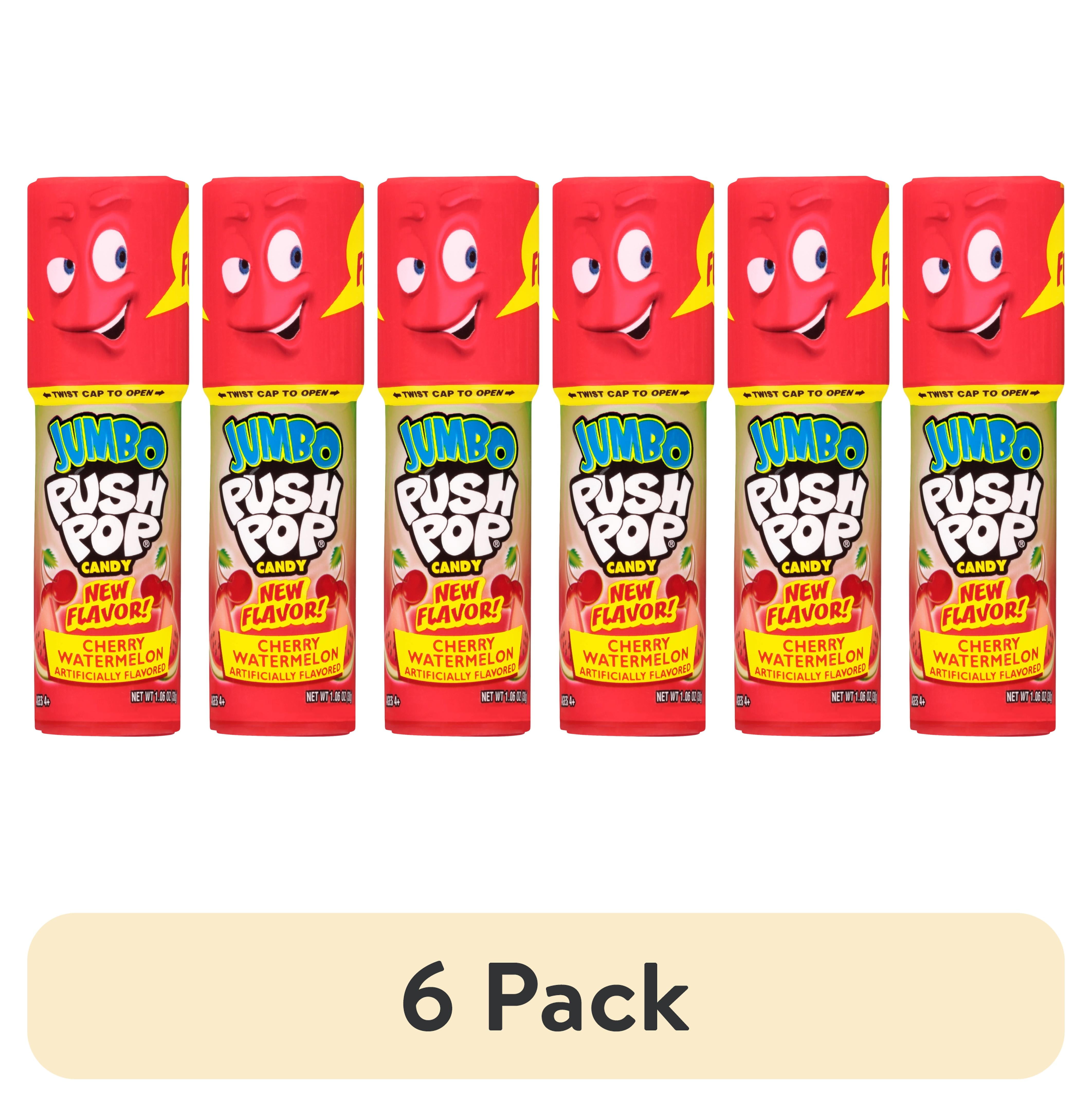 (6 pack) Jumbo Push Pop Lollipop Candy, Individual Count (Flavor May Vary), 1.06oz