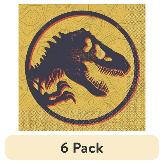 (6 pack) Jurassic World Birthday Paper Luncheon Napkins, 6.5in, 16ct