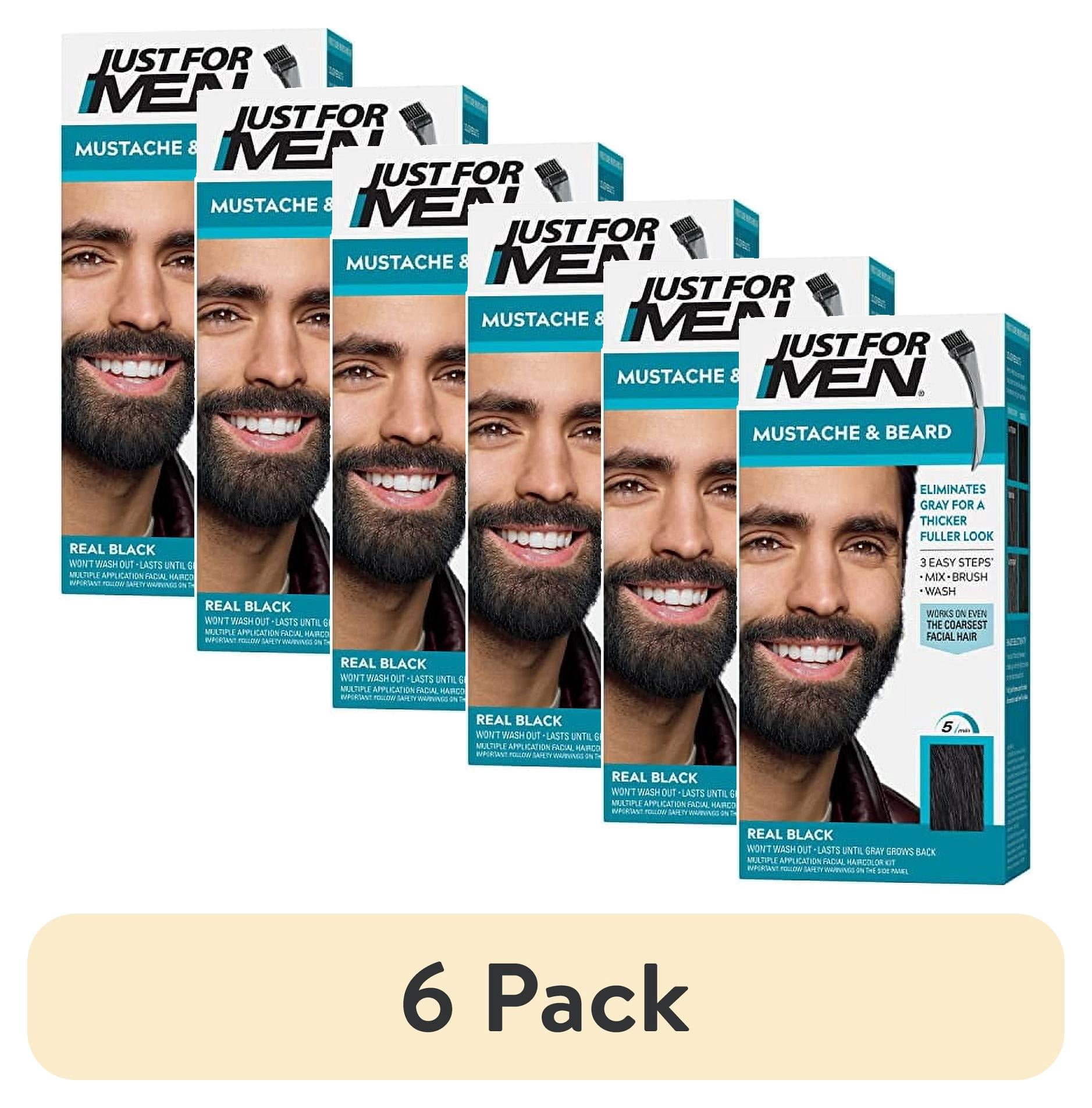 6 pack) Just For Men Mustache & Beard, Beard Dye for Men with