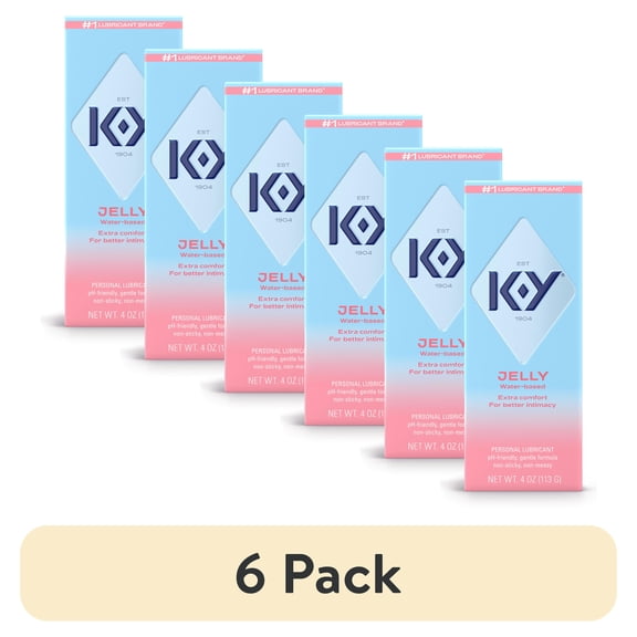 (6 pack) K-Y Jelly Personal Lubricant, Water Based Lube for Sexual Wellness, 4 oz