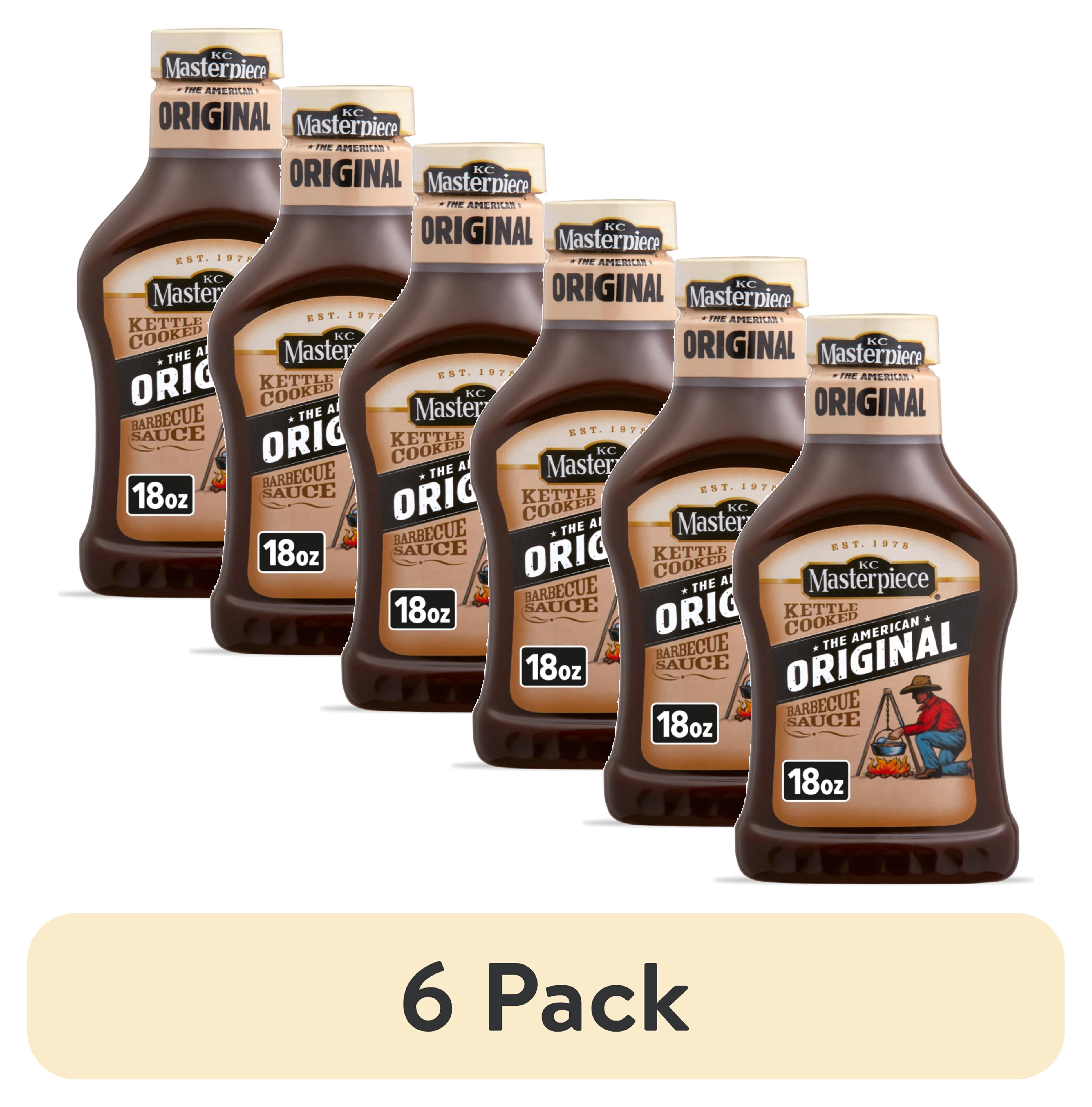 (6 pack) KC Masterpiece Original Barbecue Sauce, 18 fl oz Bottle