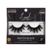 6 pack Kiss Lash Couture 16mm Matte Black Faux Mink False Eyelashes, Matte Velvet, Strip Lashes, Black, 1 Pair