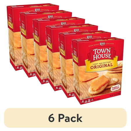 (6 pack) Keebler, Town House, Snack Crackers, Light and Buttery, Original, 13.8 oz Box