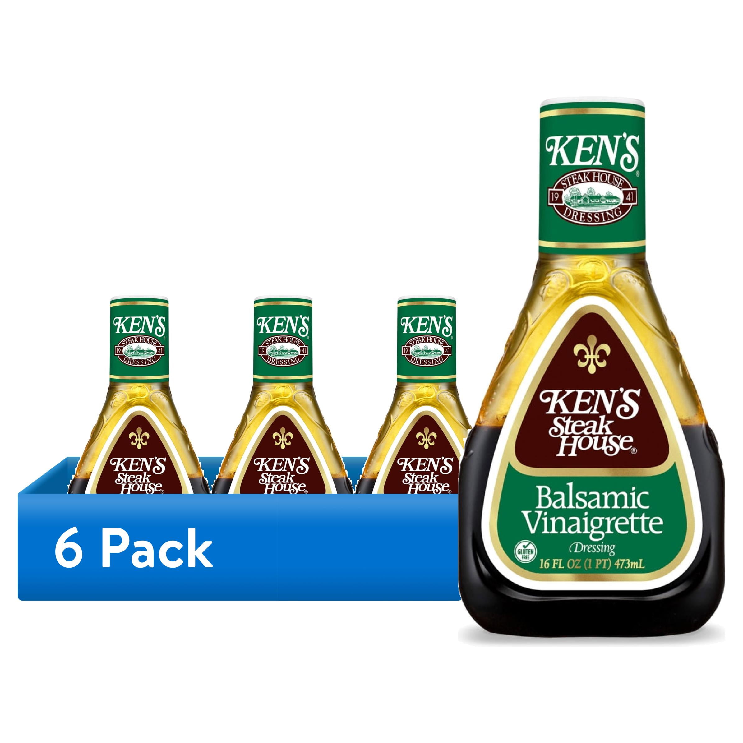 (6 pack) Ken's Steak House® Balsamic Vinaigrette Salad Dressing 16 fl oz