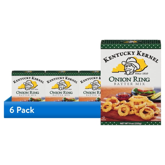 (6 pack) Kentucky Kernel Crisp Onion Ring Batter Mix, 9 oz Box – Light, Crispy Coating for Onion Rings and Vegetables