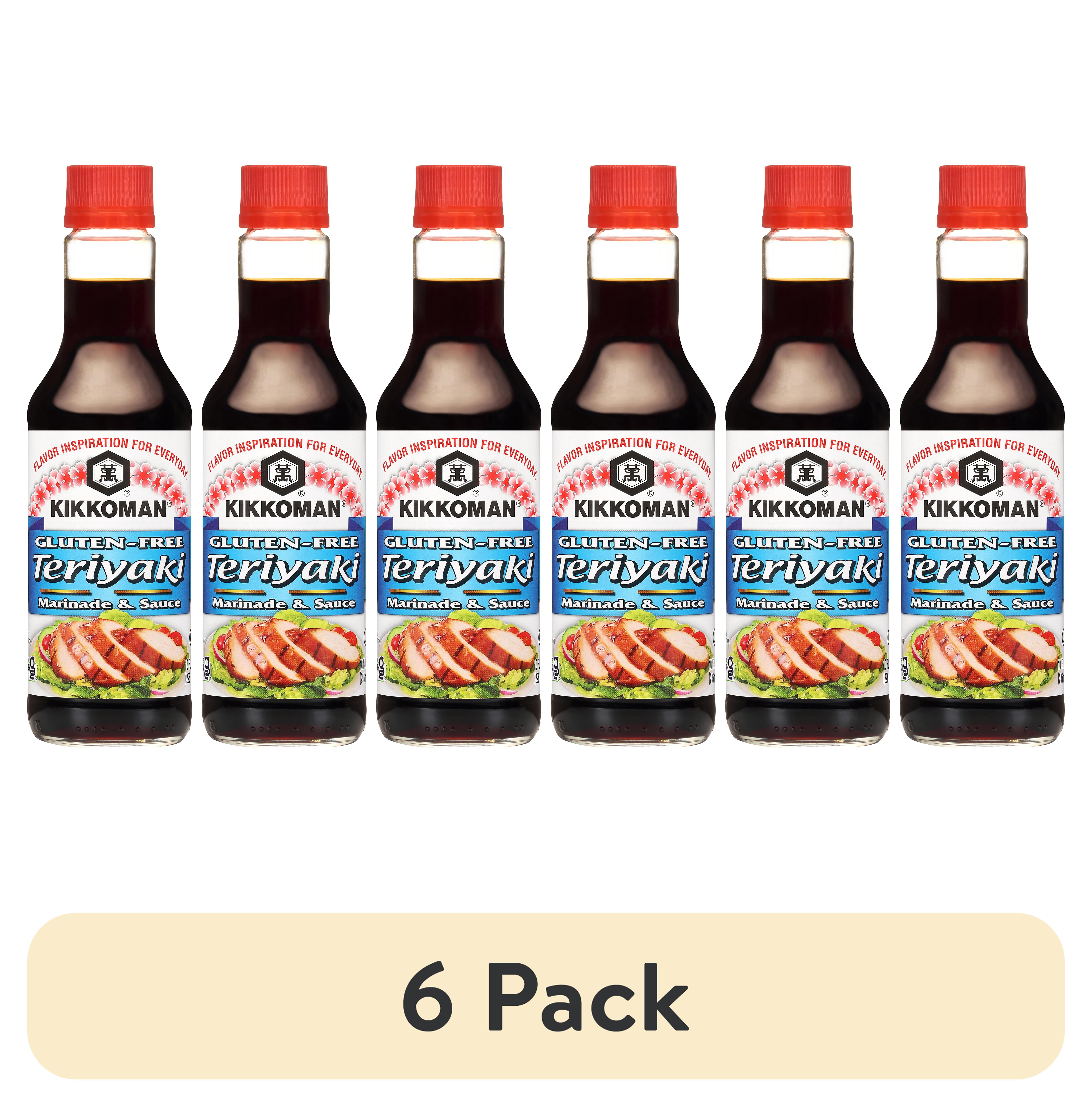 (6 pack) Kikkoman Gluten‑Free Teriyaki Marinade & Sauce, 10 fl oz Glass Bottle