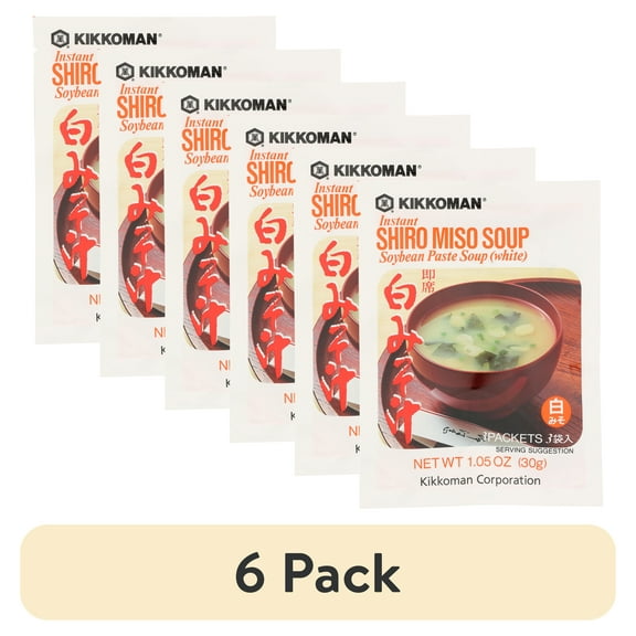 (6 pack) Kikkoman Instant Shiro Miso Soup, 1.05 oz, 3 Packets