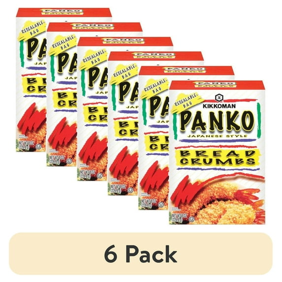 (6 pack) Kikkoman Panko Wheat Bread Crumbs Great for Air-Frying, 8oz, Crunchy, Shelf Stable, Cardboard Box
