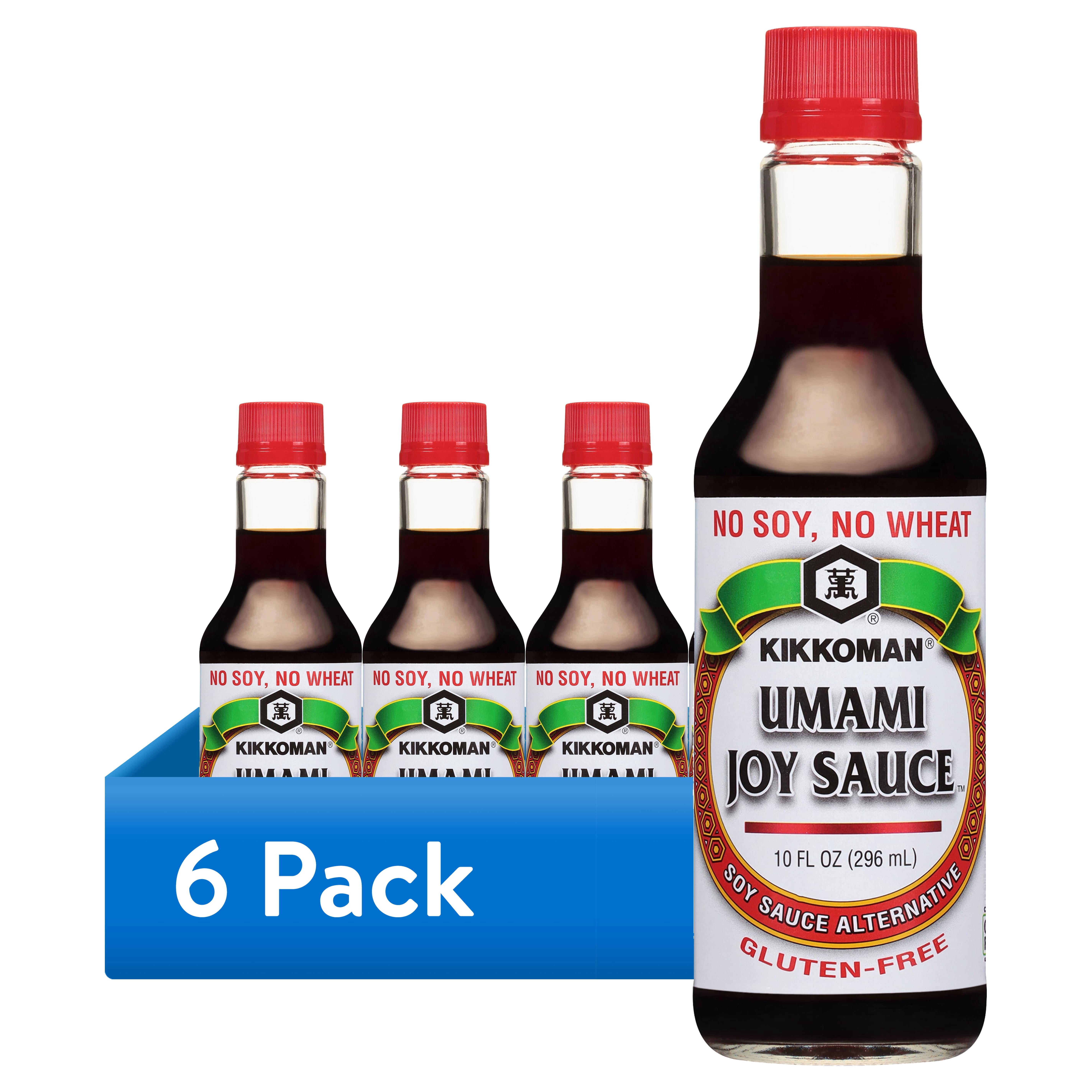 (6 pack) Kikkoman Gluten‑Free Umami Joy Sauce, 10 fl oz Glass Bottle
