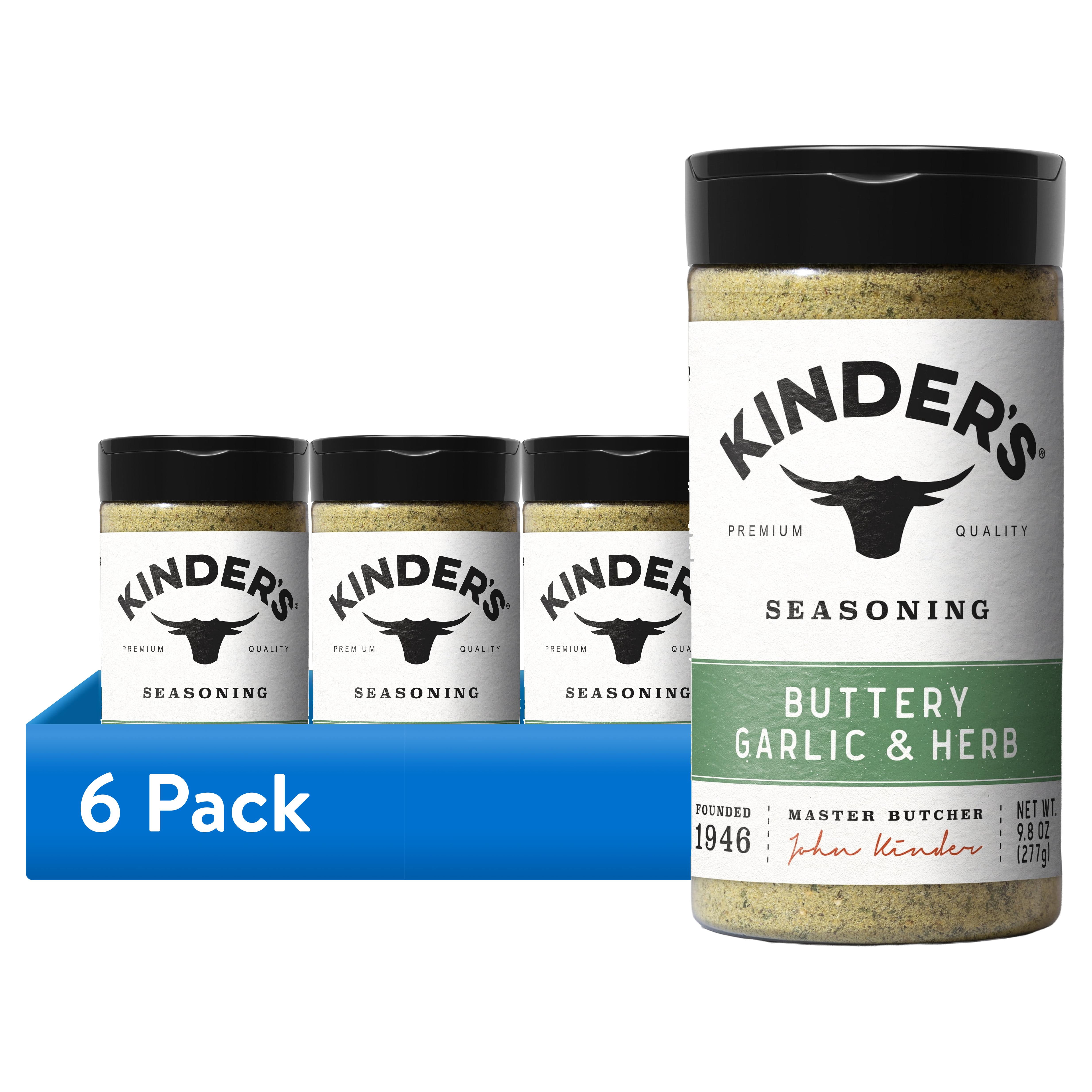 (6 pack) Kinder's Buttery Garlic & Herb Seasoning Blend with Lemon, 9.8 oz