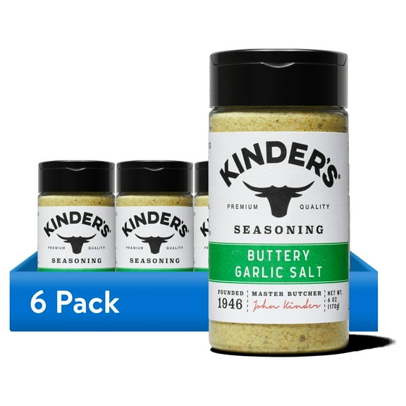 (6 pack) Kinder's Buttery Garlic Salt Seasoning, 6 oz