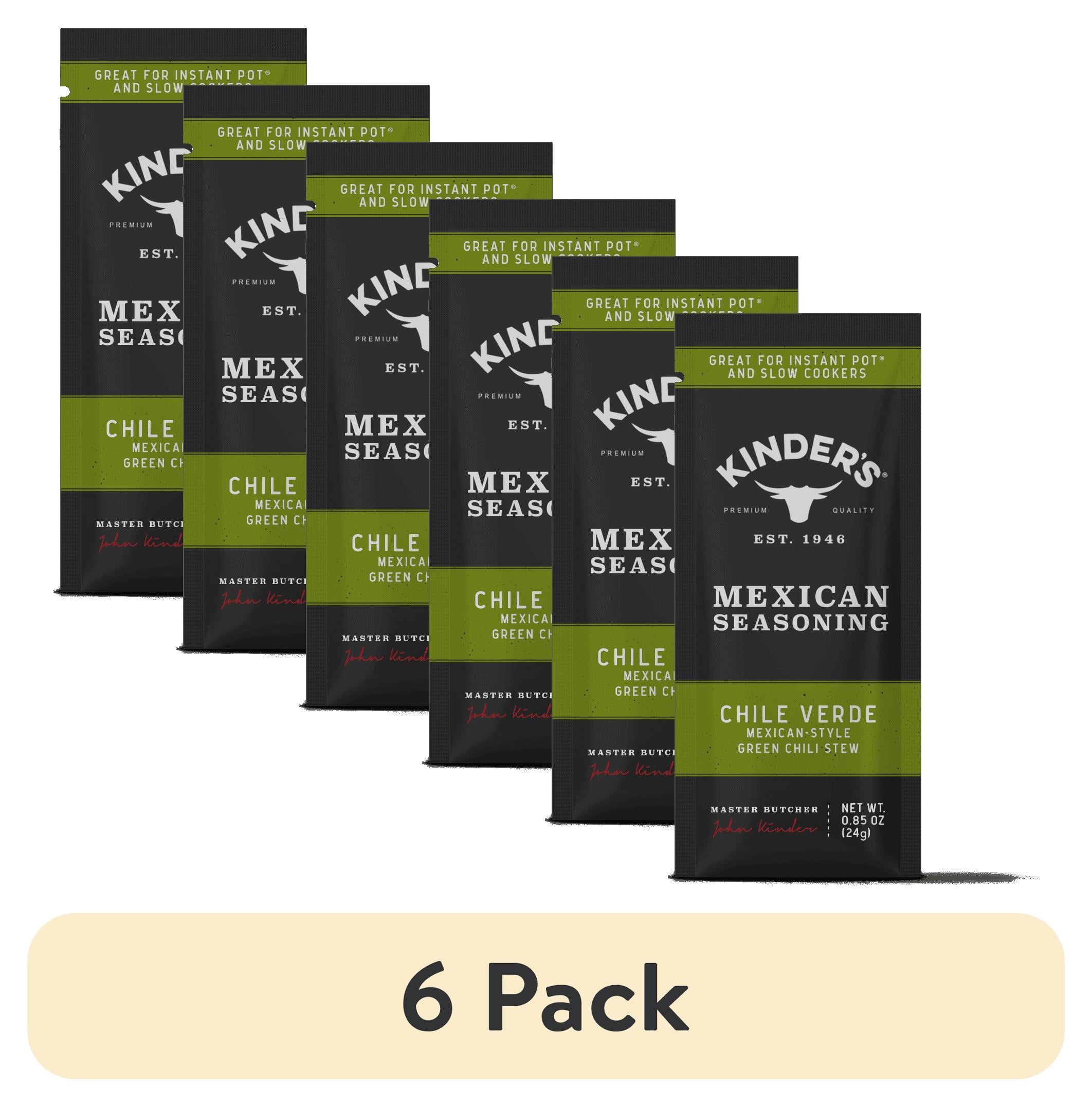 (6 pack) Kinder's Chili Verde Mexican Seasoning Mix for Grilling, 0.85 oz
