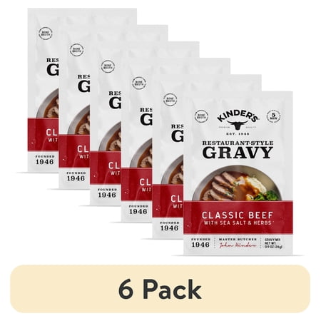 (6 pack) Kinder's Classic Beef Bone Broth Gravy Mix, .88 oz Pouch