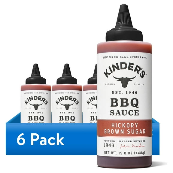 (6 pack) Kinder's Hickory Brown Sugar Barbecue Sauce, 15.8 oz