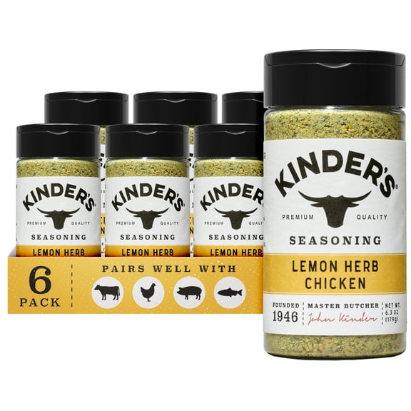 (6 pack) Kinder's Lemon and Herb Chicken Seasoning, 6.3oz