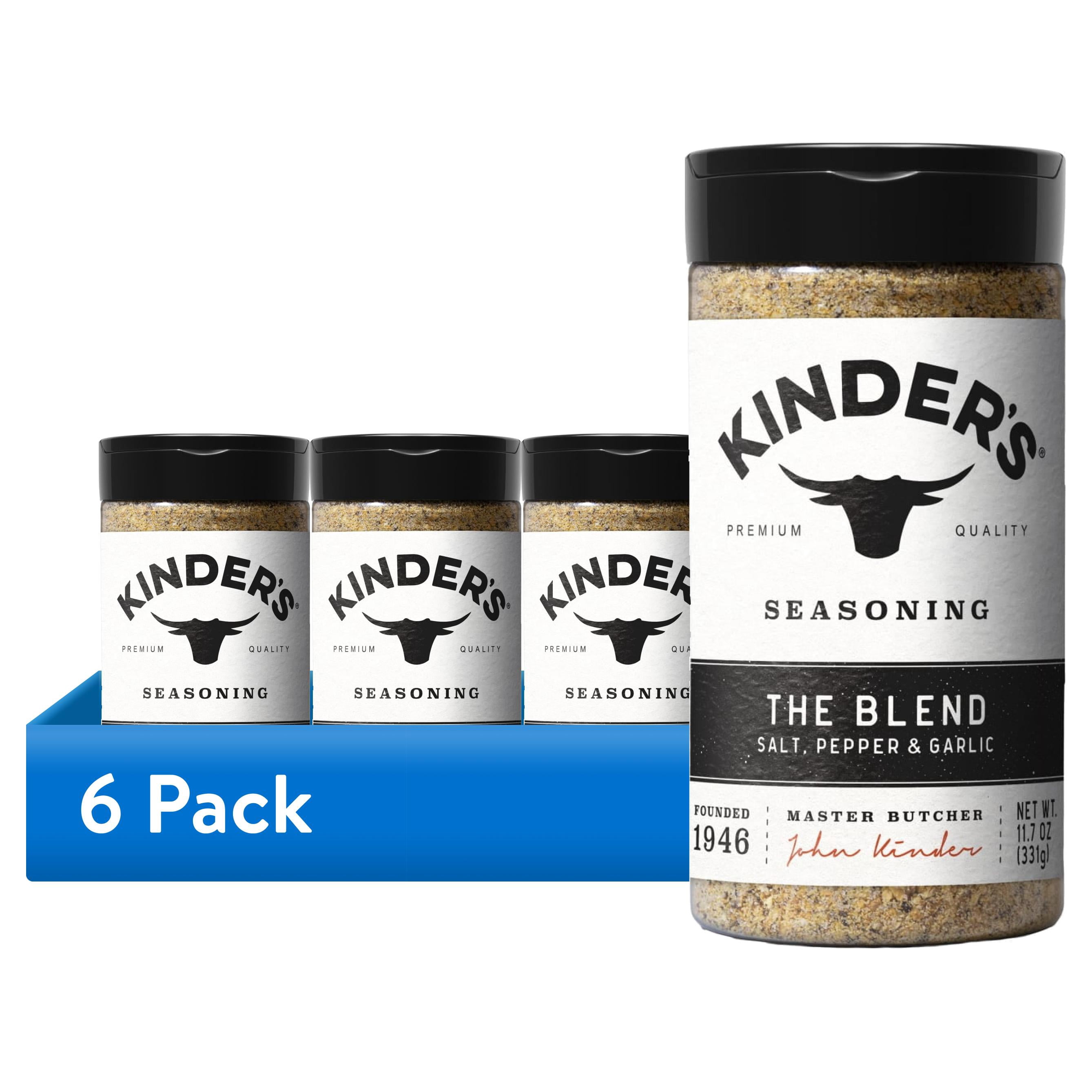(6 pack) Kinder's The Blend Seasoning Blend with Salt, Pepper, and Garlic, 11.7 oz