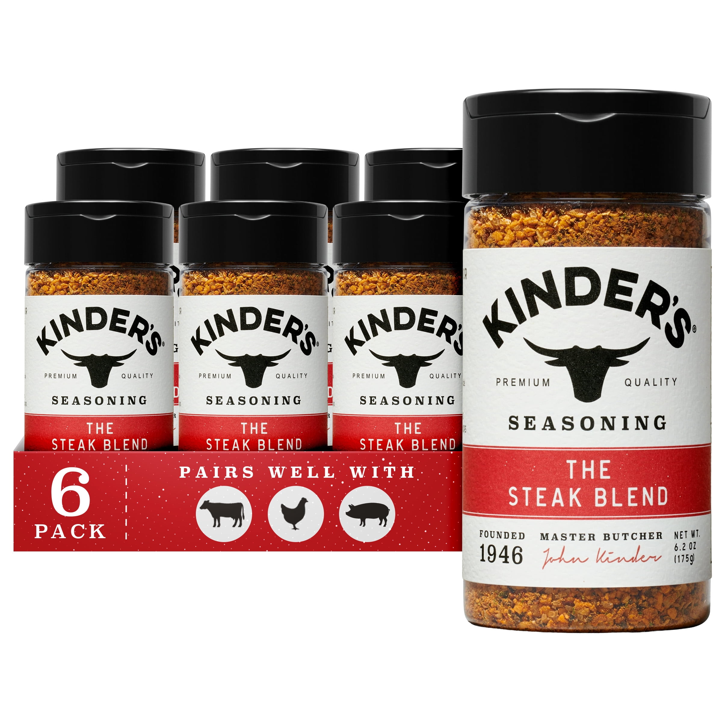 (6 pack) Kinder's The Steak Blend Seasoning, 6.2 oz