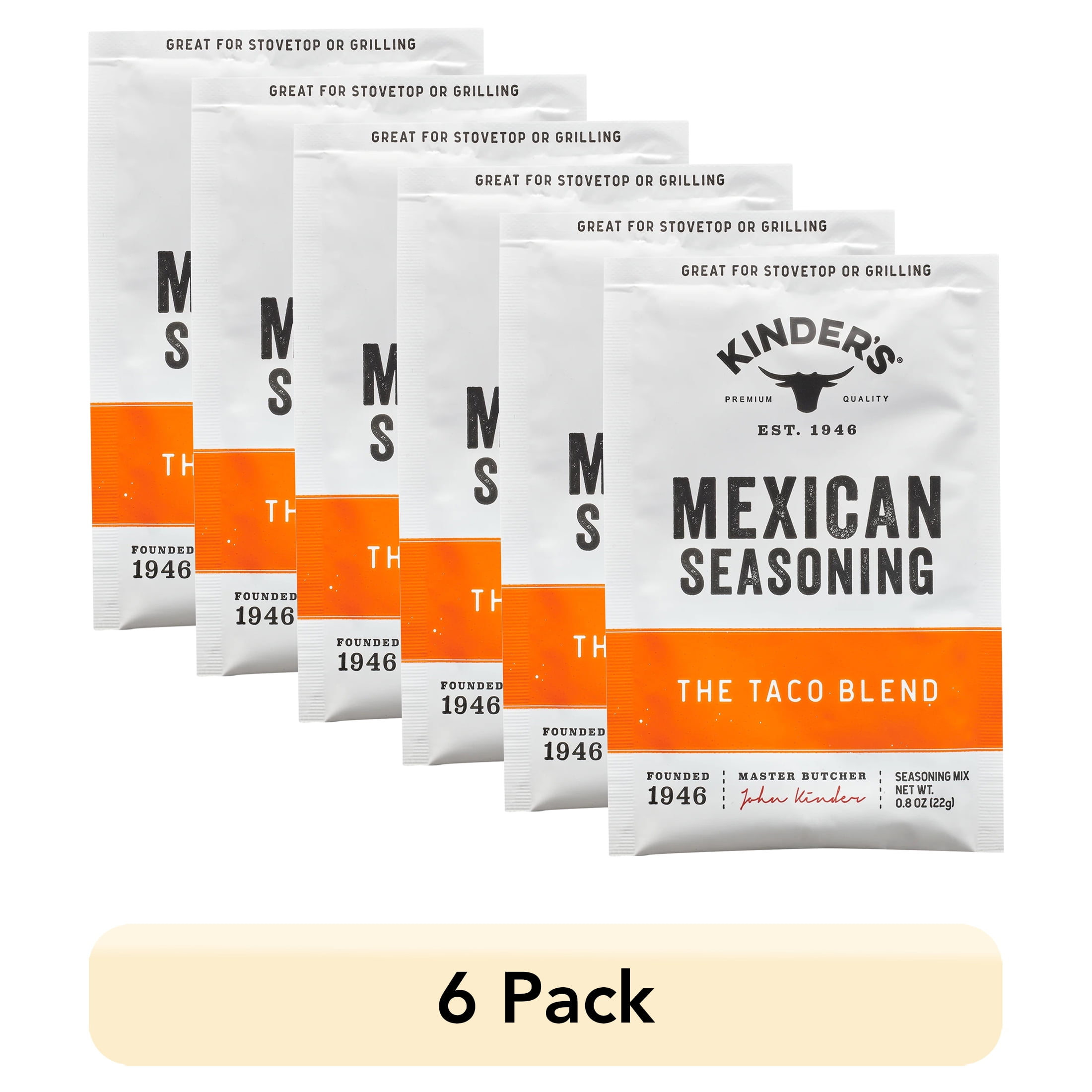 (6 pack) Kinder's The Taco Blend Mexican Dry Seasoning, 0.8 oz