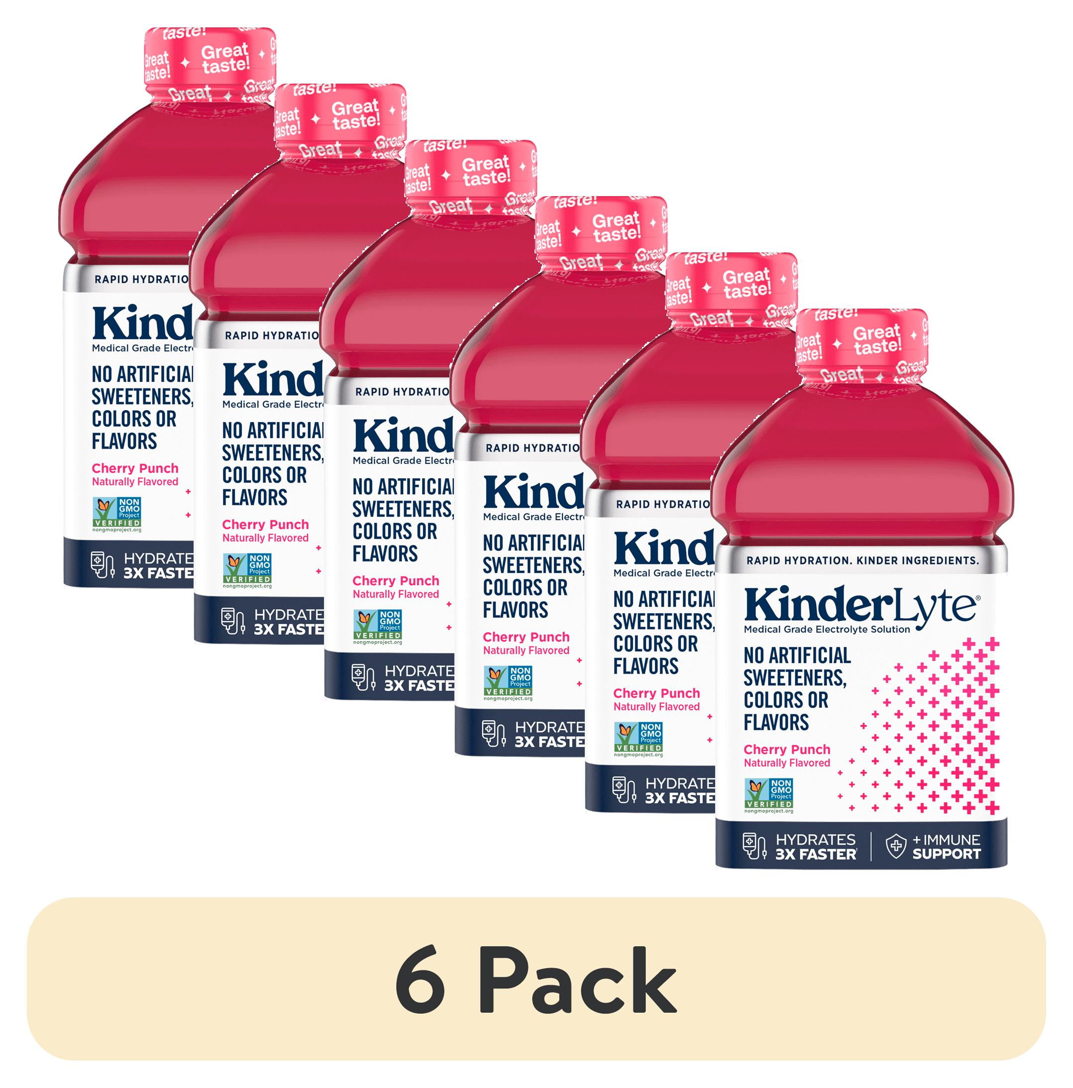 (6 pack) KinderLyte Natural Ready-to-Drink Electrolyte Solution Cherry Punch, 33.8 fl oz Bottle