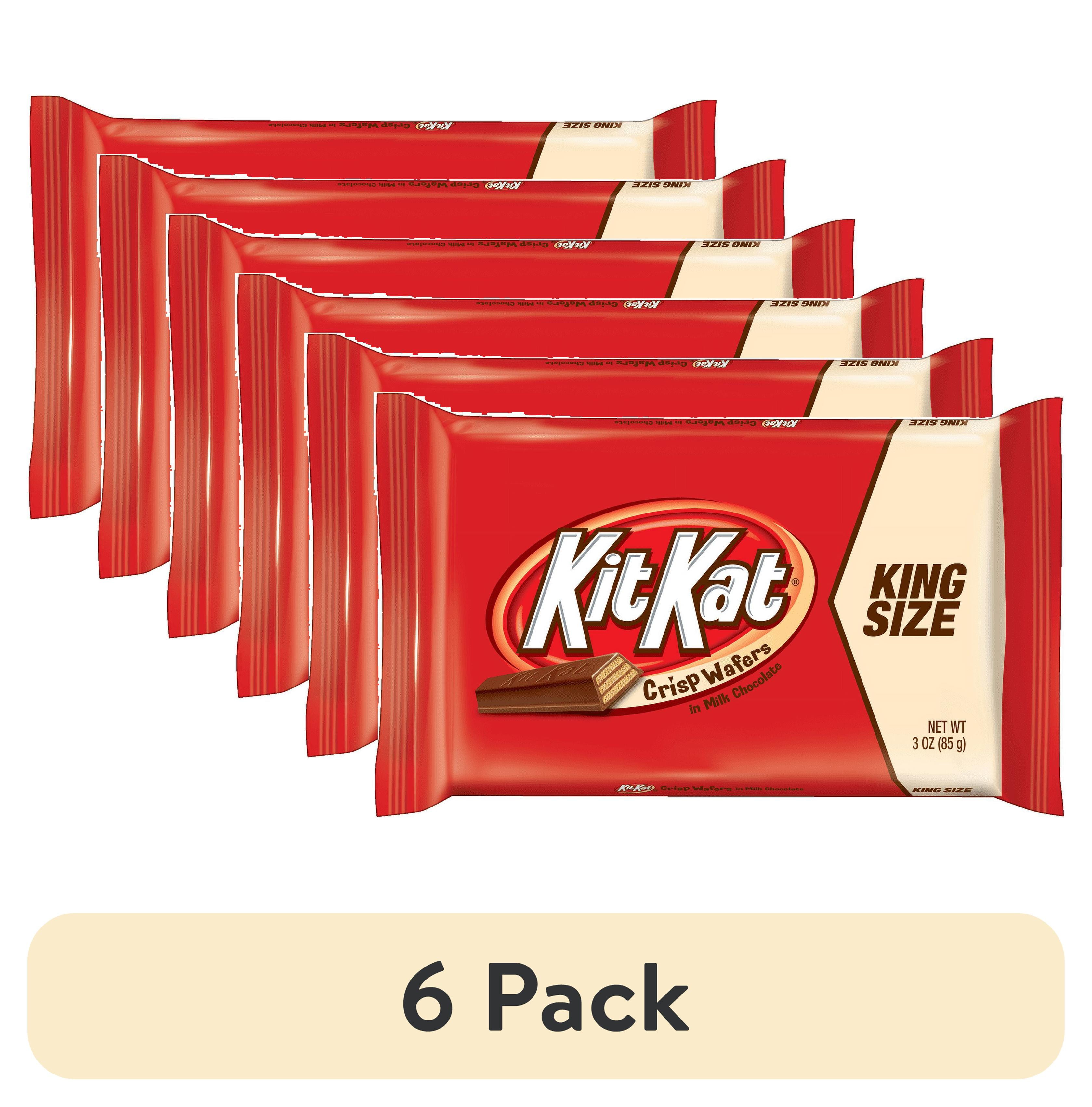 (6 pack) Kit Kat Milk Chocolate Wafer King Size Candy, Bar 3 oz