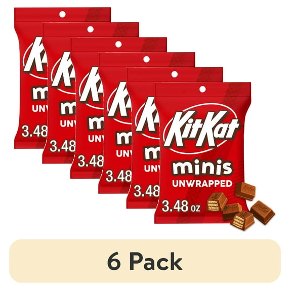 (6 pack) Kit Kat Minis Milk Chocolate Wafer Unwrapped Candy, Bag 3.48 oz