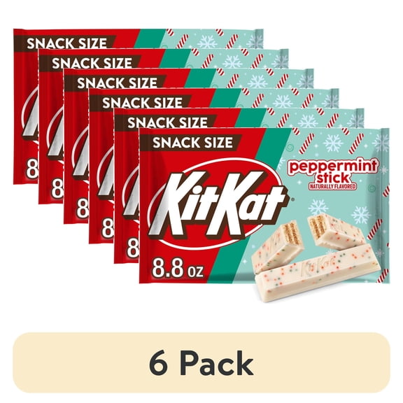 (6 pack) Kit Kat Peppermint Stick Flavored Wafer Snack Size Christmas Candy, Bag 8.8 oz