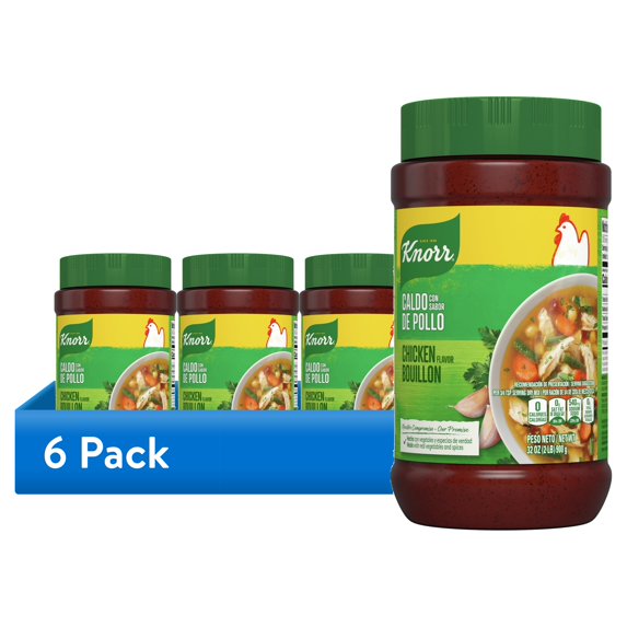 (6 pack) Knorr Shelf Stable Granulated Chicken Bouillon, 32 oz Jar