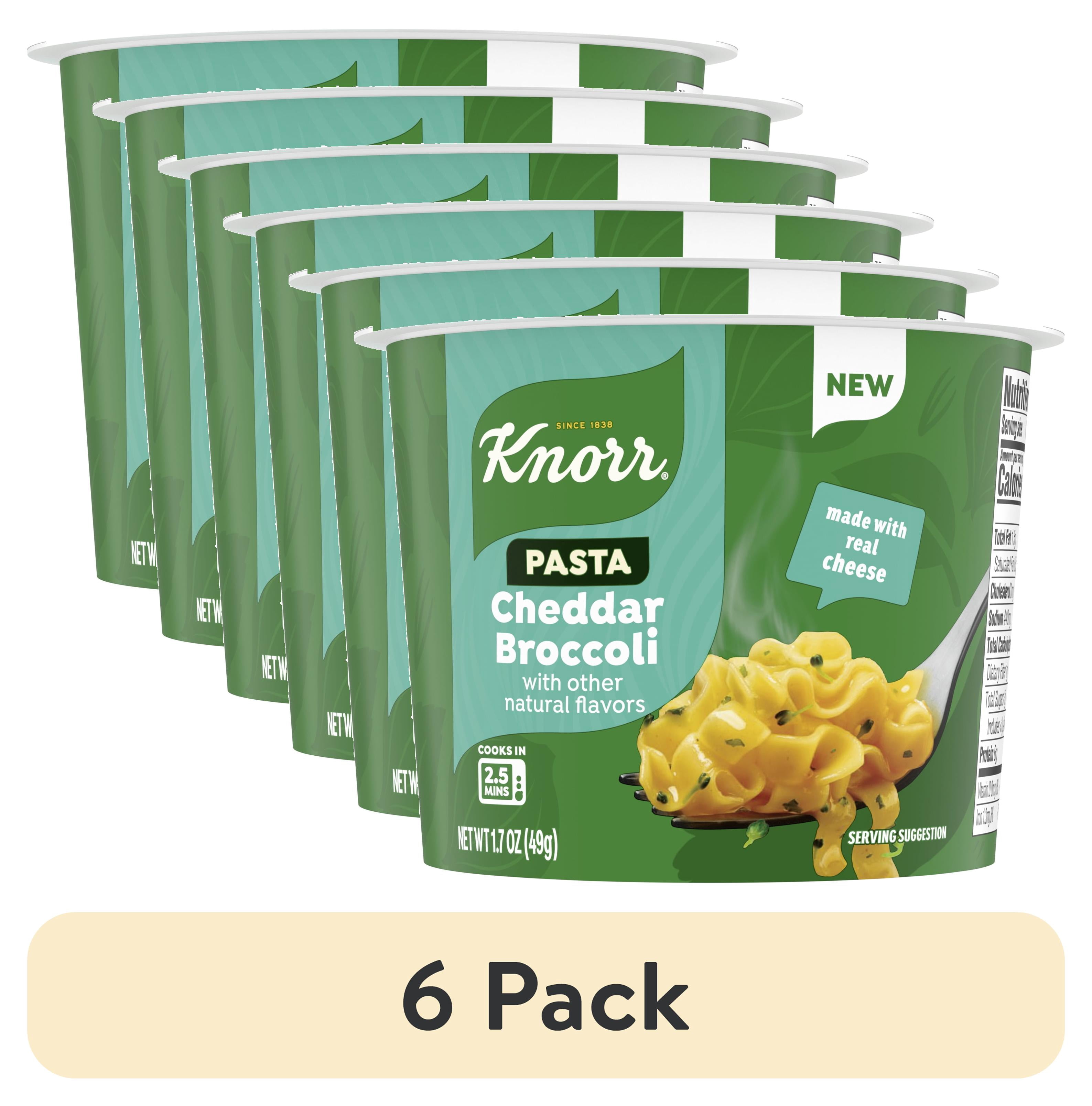 (6 pack) Knorr Sides Cheddar Broccoli Pasta Cups, Made With Real Cheese, 1.7 oz