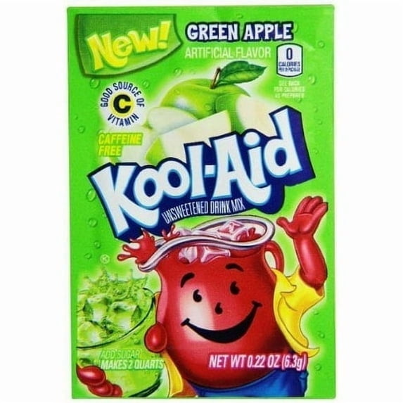 6 pack Kool-Aid Green Apple Unsweetened Drink Mix - 0.22 oz Packet