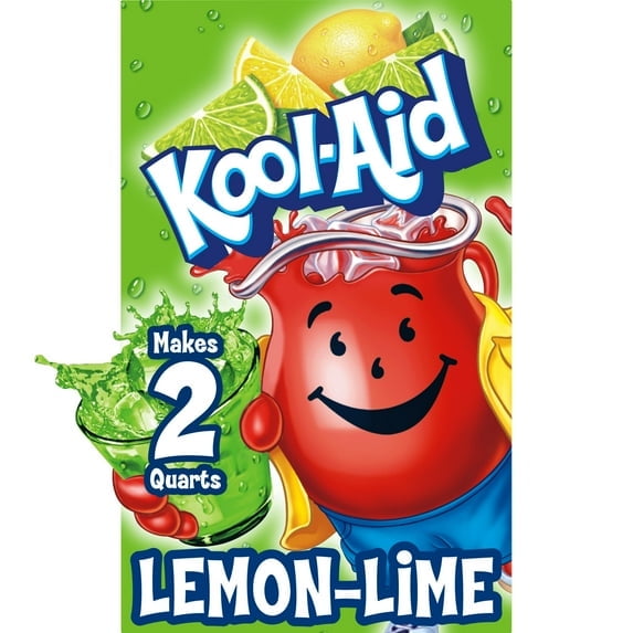 6 pack Kool-Aid Unsweetened Lemon Lime Artificially Flavored Powdered Soft Drink Mix, 0.13 oz