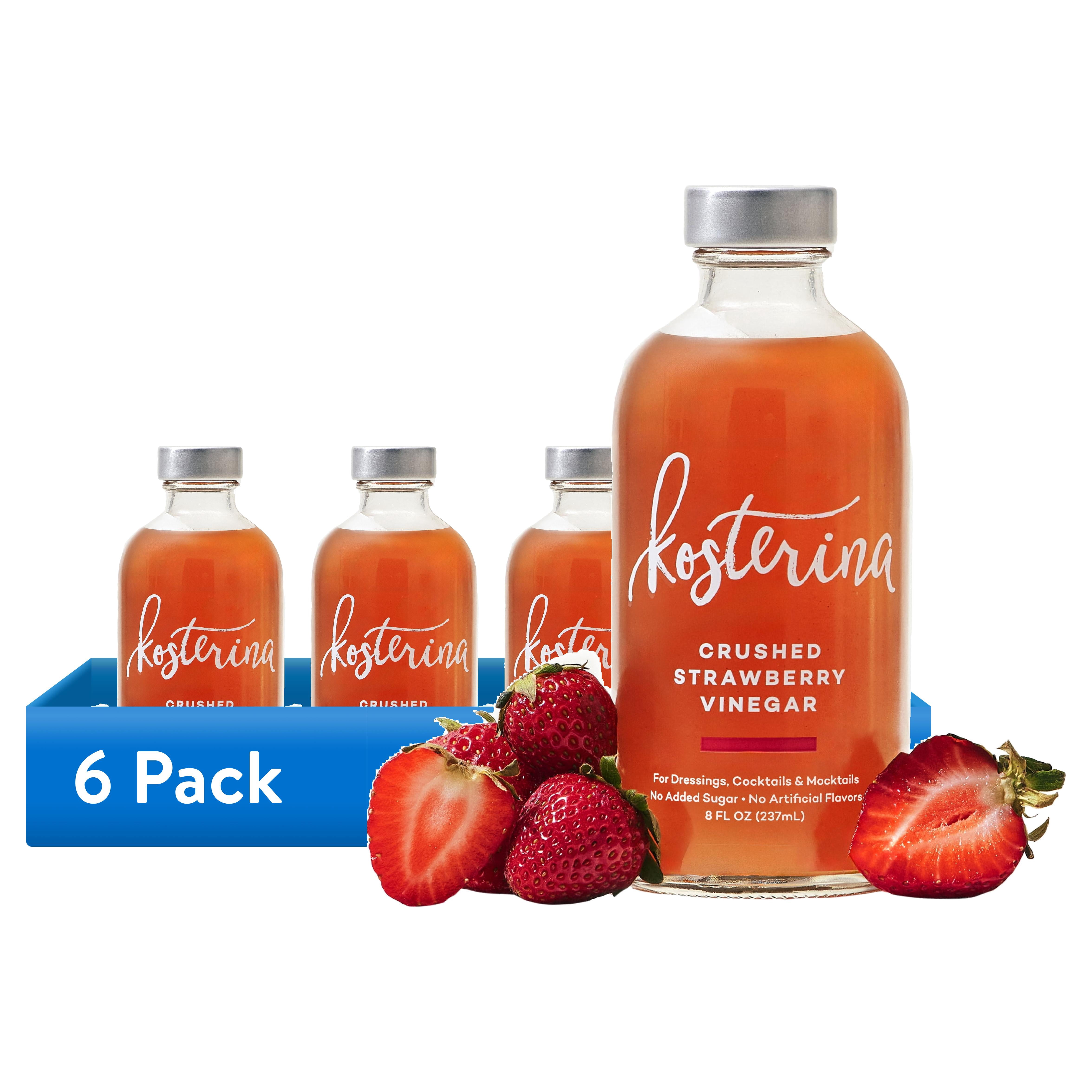 (6 pack) Kosterina Crushed Strawberry Vinegar, 8 fl oz