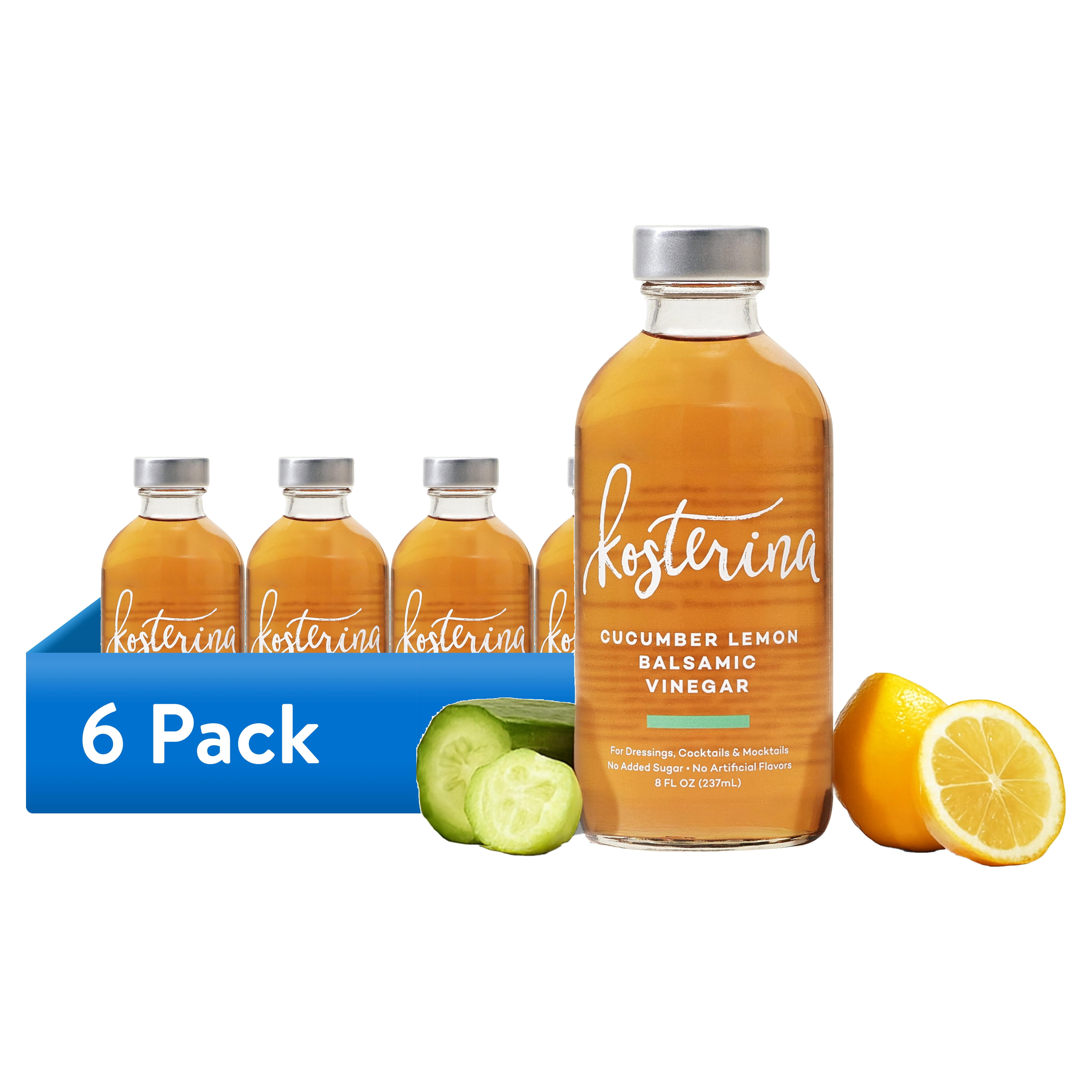 (6 pack) Kosterina Cucumber Lemon Balsamic Vinegar, 8 fl oz