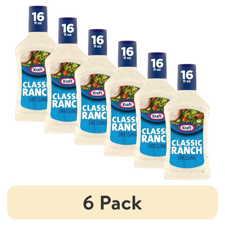 (6 pack) Kraft Classic Ranch Dressing, 16 fl oz Bottle