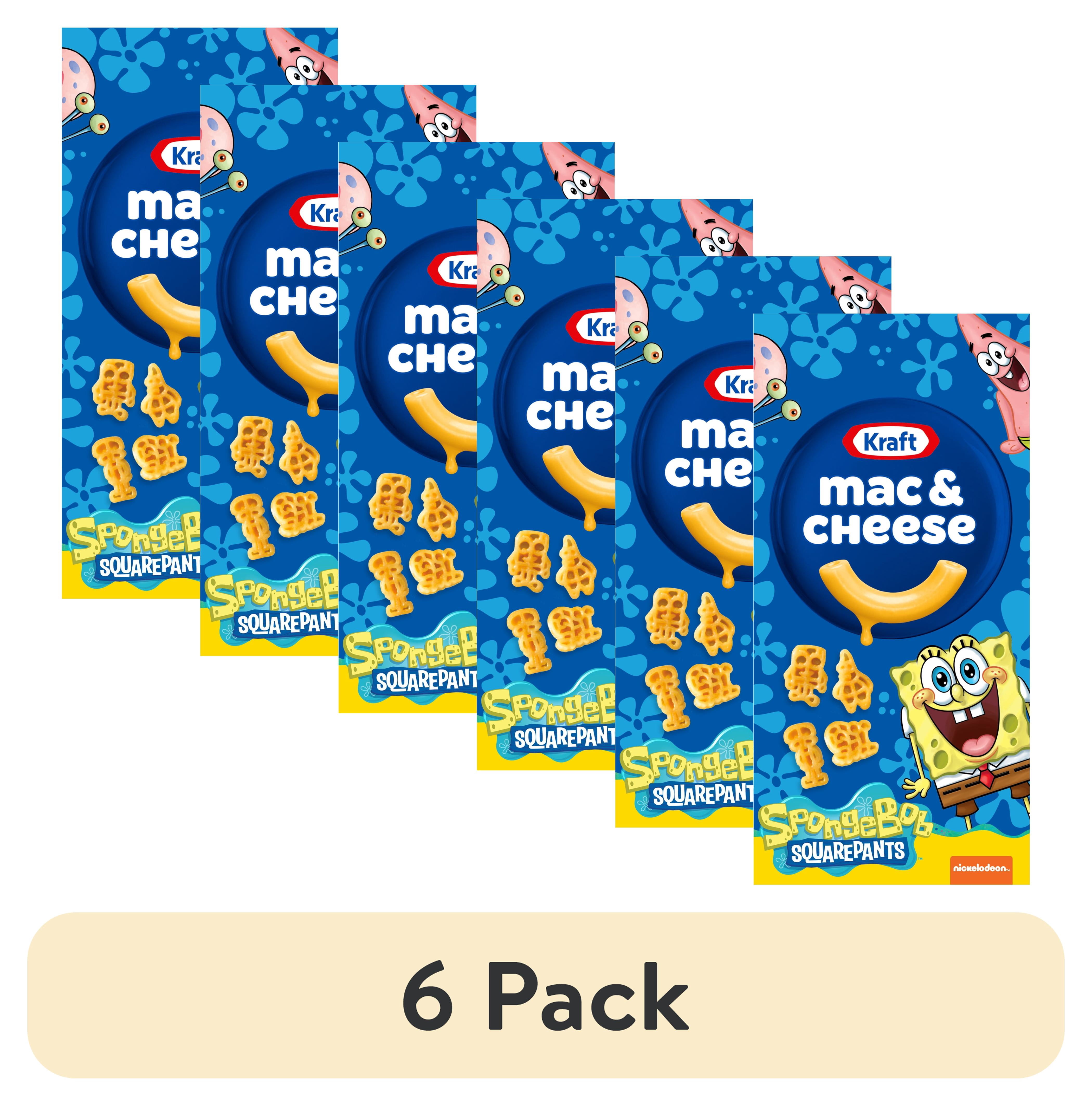 (6 pack) Kraft SpongeBob Squarepants Mac and Cheese, 1 Box, for Easy
