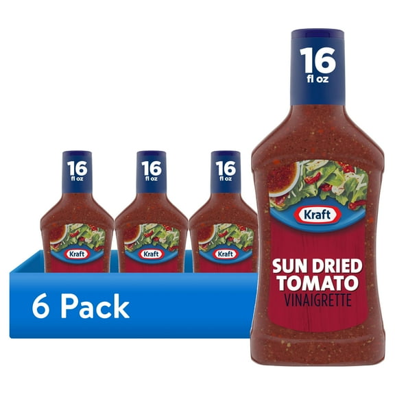 (6 pack) Kraft Sun Dried Tomato Vinaigrette, 16 fl oz Bottle
