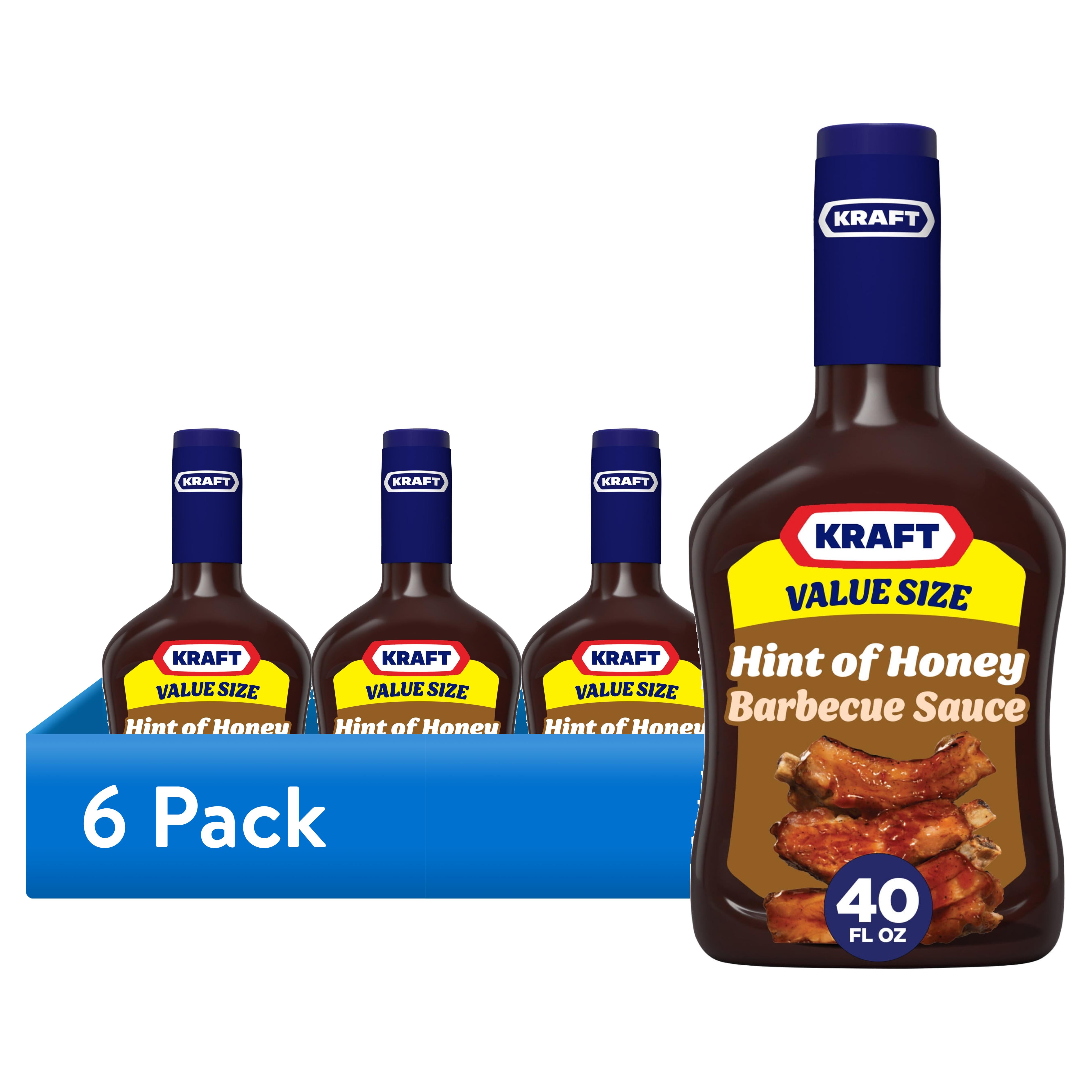 (6 pack) Kraft Sweet Honey Slow-Simmered Barbecue BBQ Sauce Value Size, 40 oz Bottle