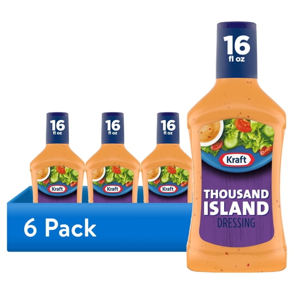 (6 pack) Kraft Thousand Island Dressing, 16 fl oz Bottle
