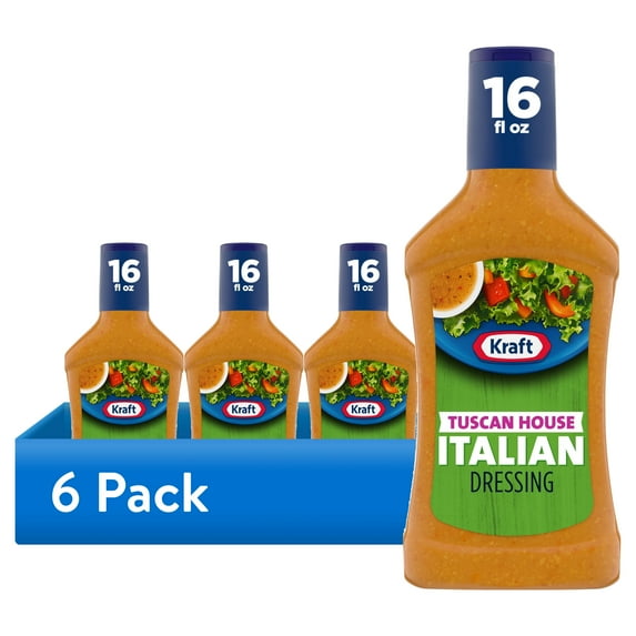 (6 pack) Kraft Tuscan House Italian Dressing, 16 fl oz Bottle