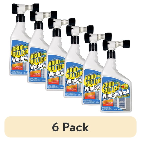(6 pack) Krud Kutter Window Wash Cleaner with Hose End, Liquid Concentrate, 32 fl oz